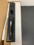 Baldwin SCADIXTAPRRSR481 Adirondack Left Handed Standard C Keyway Single Cylinder Keyed Entry Handleset with Rustic Square Rose and Taper Lever on Interior - Dark Bronze