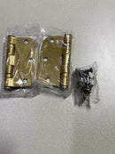Emtek 94033US4 3.5" x 3.5" Ball Bearing 5/8" Radius Corners Mortise Hinge - Pair - Satin Brass