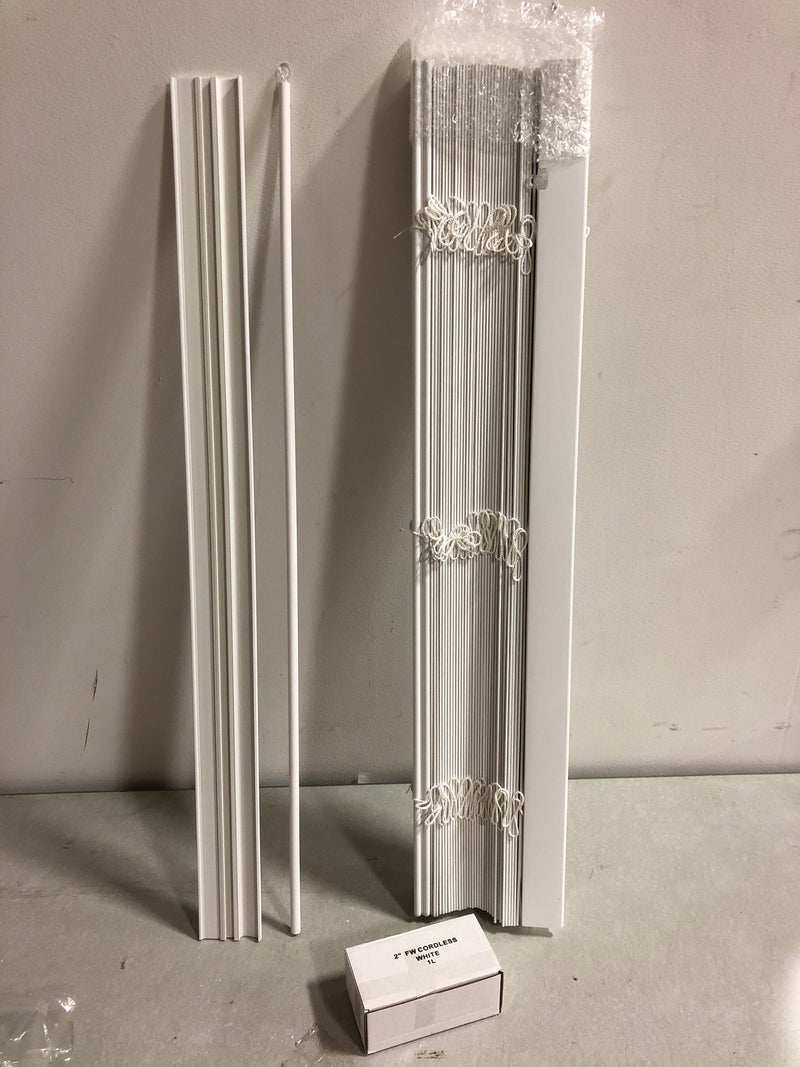 Perfect lift window treatment QJWT310640 White Cordless Room Darkening Faux Wood Blinds with 2 in. Slats - 31.5 in. W x 64 in. L