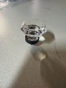 Emtek 86011US19 Old Town Glass 1-1/4 Inch Geometric Cabinet Knob - Flat Black