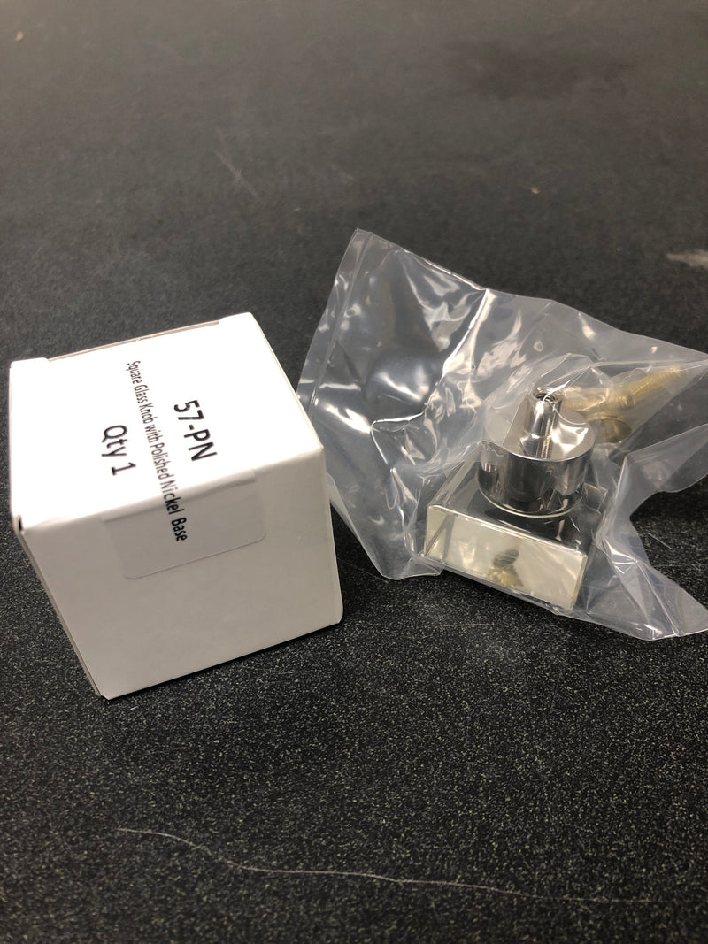 Schaub and Company 57-PN City Lights 1-1/4" Modern Square Glass Cabinet Knob with Solid Brass Base - Polished Nickel