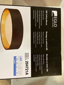 EGLO Orme 16 in. Flush Mount Ceiling LED Dimmable Light Fixture for Living Room, Bedroom, Hallway, Black/Gold