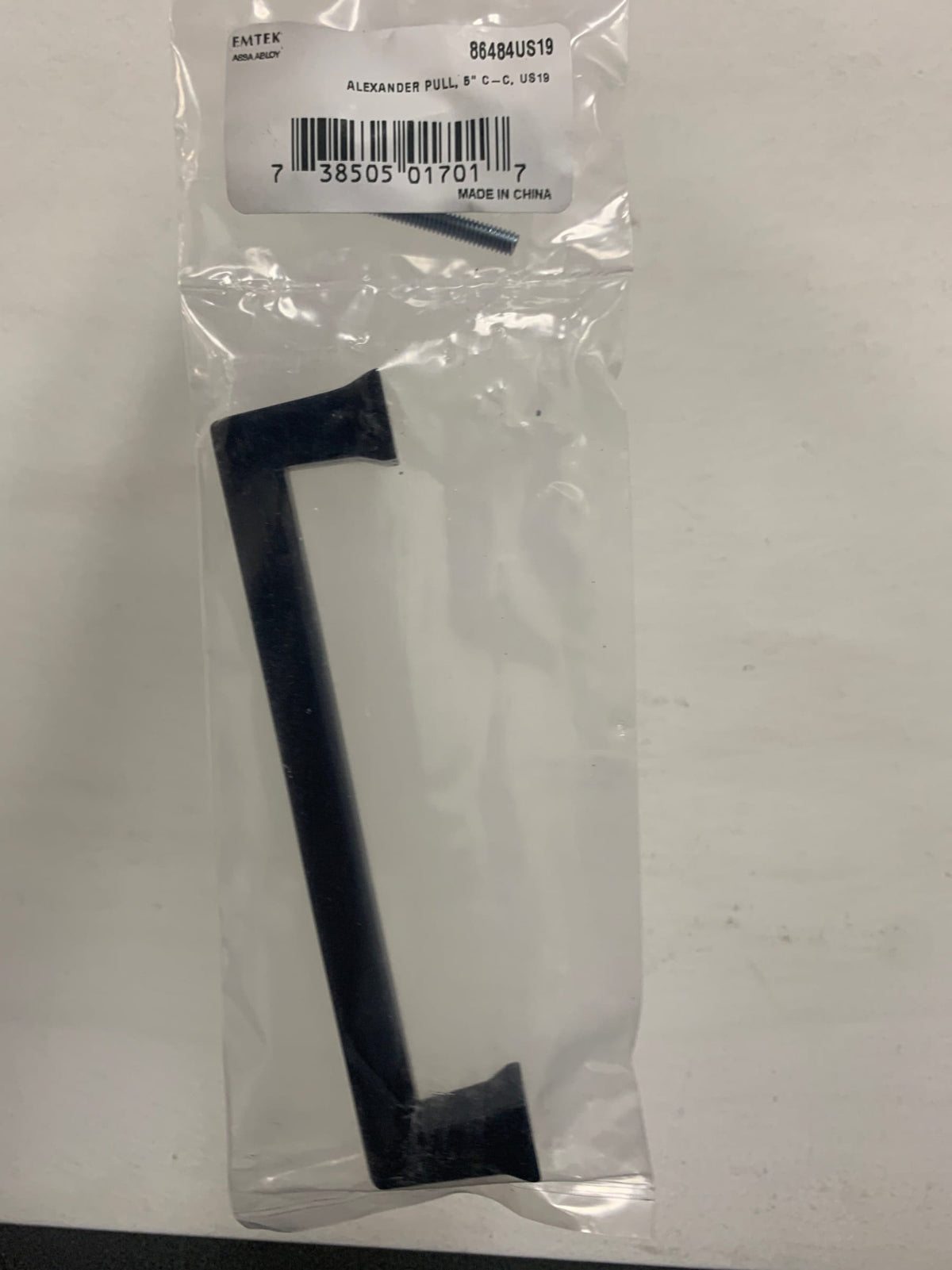 Emtek 86484US19 Alexander 5 Inch Center to Center Handle Cabinet Pull - Flat Black