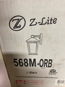 Z-Lite 568M-ORB Beacon 15" Tall 2 Light Marine Grade Wall Sconce - Oil Rubbed Bronze