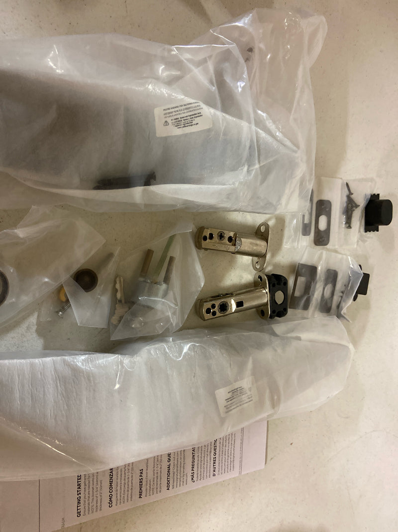 Signature Hardware 479101 Aurick Right Handed Solid Brass Keyed Entry Door Lever Set with 2-3/8" Backset - Antique Brass