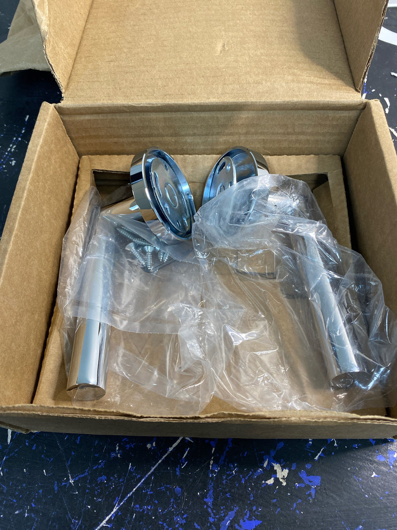 Emtek 5059STUUS26LH Stuttgart Left Handed Non-Turning Two-Sided Dummy Door Lever Set with Disk Rose from the Brass Modern Collection - Polished Chrome