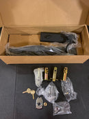 Emtek 4415CUS19RH Jefferson Right Handed Full Plate Single Cylinder Keyed Entry Handleset with Cortina Interior Lever - Flat Black