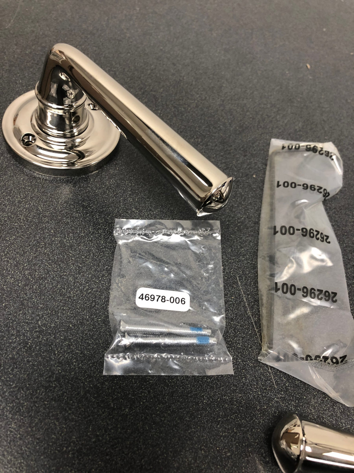 Baldwin FDFEDTRR055 Federal Non-Turning Two-Sided Through-Door Dummy Door Lever Set from the Reserve Collection - Polished Nickel