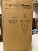 The Great Outdoors 73246-748 Havenwood 3 Light 10" Wide Outdoor Pendant with Clear Hammered Glass - Tavira Bronze / Alder Silver