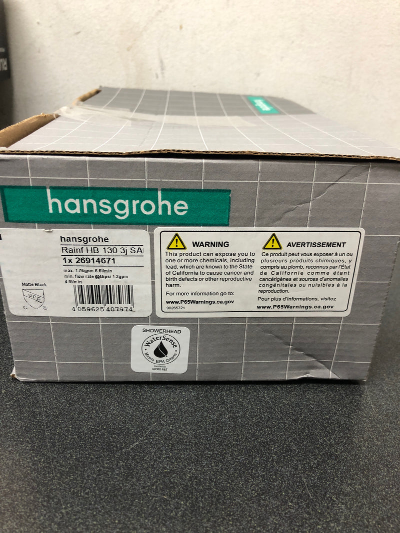 Hansgrohe 26914671 Rainfinity 1.75 GPM Multi Function Hand Shower Set with Shower Arm Holder and Hose - Matte Black