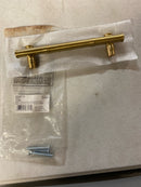 Belwith Keeler B056657-04 Junzi 5-1/16" (128 mm) Center to Center Solid Brass Asian Inspired Bamboo Botanical Cabinet Handle / Drawer Pull - Satin Brass