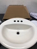 PROFLO PF20174BS Rockaway 20-1/2" Oval Vitreous China Drop In Bathroom Sink with Overflow and 3 Faucet Holes at 4" Centers - Biscuit