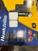 Heath Zenith HZ-7164-BK-G 2 Light 10-3/32" Wide Integrated LED Outdoor Dual Head Flood Light - Motion Sensor Activated and Solar Powered - Black