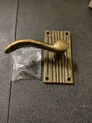 Signature Hardware 444563 Shima Left Hand Solid Brass Single Dummy Door Lever - Antique Brass