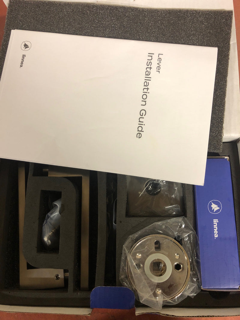 Linnea L10-PAS-PSS Marine Grade 316 Stainless Steel LL100 Passage Door Lever Set with Square Rose - Polished Stainless Steel