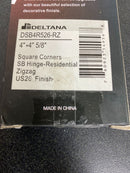 Deltana DSB4R526-RZ 4" x 4" Solid Brass 5/8" Radius Corner Plain Bearing Mortise Hinge - Pair - Polished Chrome