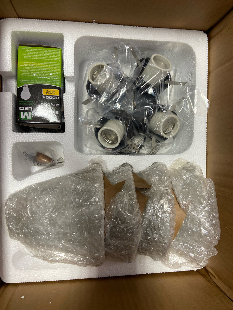 Progress Lighting 4-Light Ceiling Fan Light Kit for AirPro Collection Ceiling Fans, Transitional Style, Includes 4 LED Light Bulbs, Antique Bronze