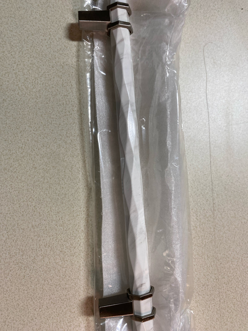 Amerock Carrione 8 inch (203mm) Center-to-Center Marble White/Satin Nickel Cabinet Pull, BP36663MWG10