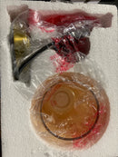 Globe Electric 51715 1-Light Plug-in or Hardwire Wall Sconce, Matte Brass, Smoked Amber Glass Shade, Black Fabric Cord, in-Line On/Off Switch, Bedroom, Living Room, Mounted Bedside Lamp