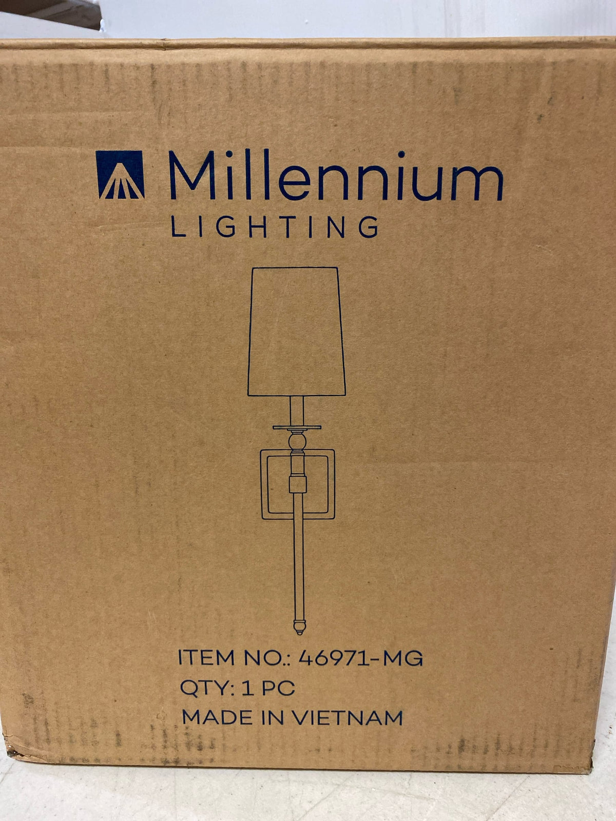 Millennium Lighting 46971-MG 26" Tall Wall Sconce with Tapered Fabric Shade - Modern Gold