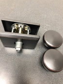 Baldwin PSRUSRSR481 Rustic Passage Door Knob Set with Rustic Square Rose - Dark Bronze