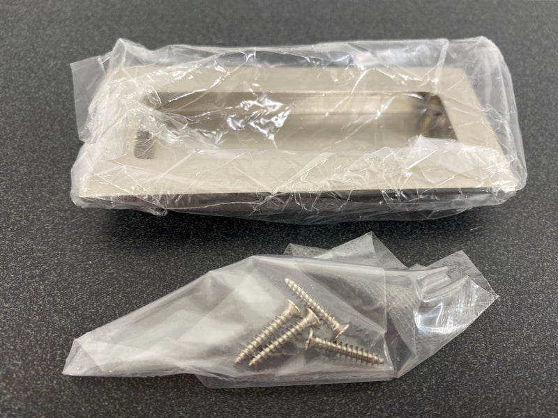 Emtek 220304US15 Modern Rectangular 4 Inch Tall Rectangular Flush Door Pull - Satin Nickel