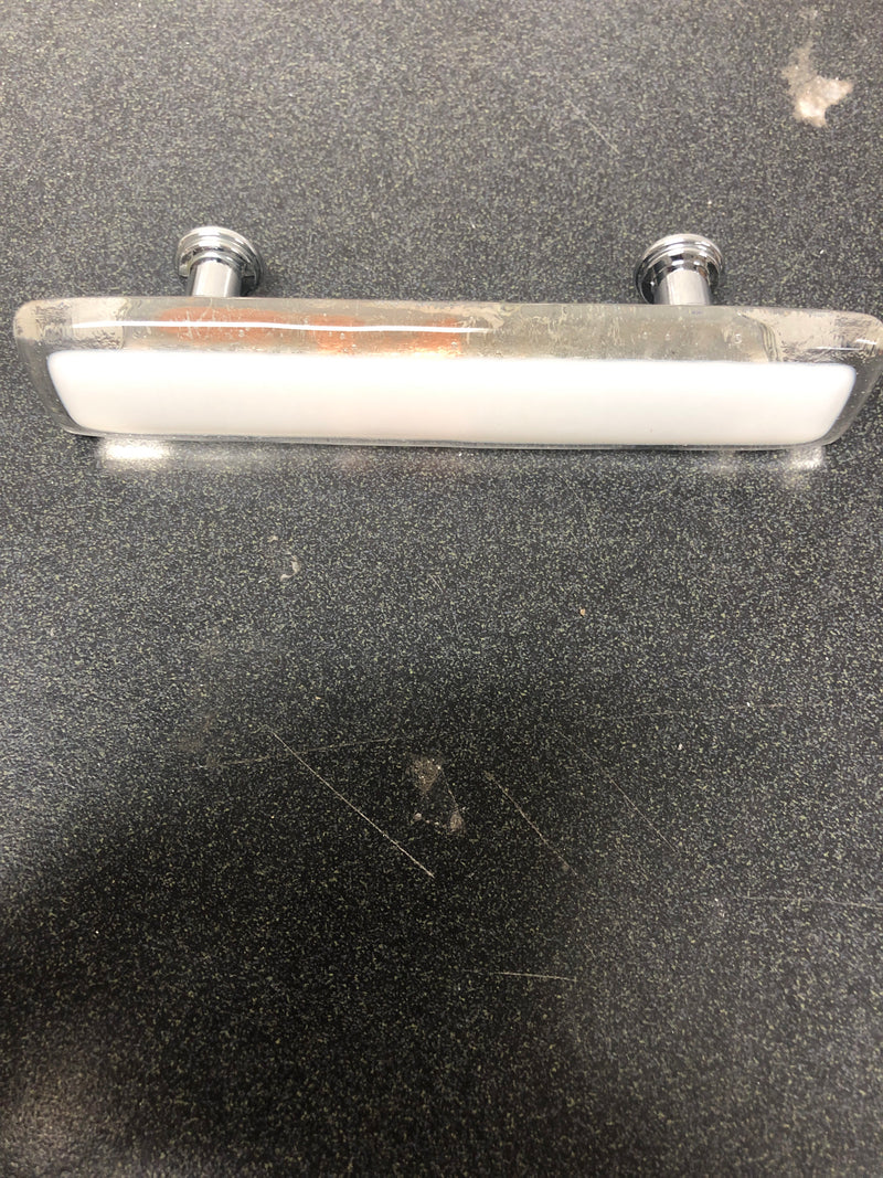 Sietto Reflective 3" Center Bar Pull Color: White, Base Finish: Polished Chrome