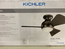 Kichler 330150NI Sola 34 in. Indoor/Outdoor Brushed Nickel Low Profile Ceiling Fan with Integrated LED with Wall Control Included