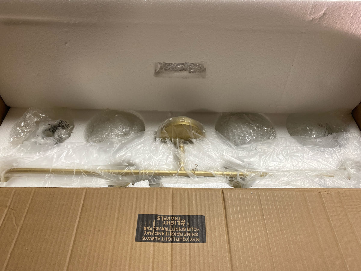 Elegant Lighting LD7036W38BR Hanson 4 Light 37" Wide Vanity Light - Brass / Frosted
