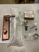 Signature Hardware 479125 Aurick Left Handed Solid Brass Keyed Entry Door Lever Set with 2-3/8" Backset - Oil Rubbed Bronze