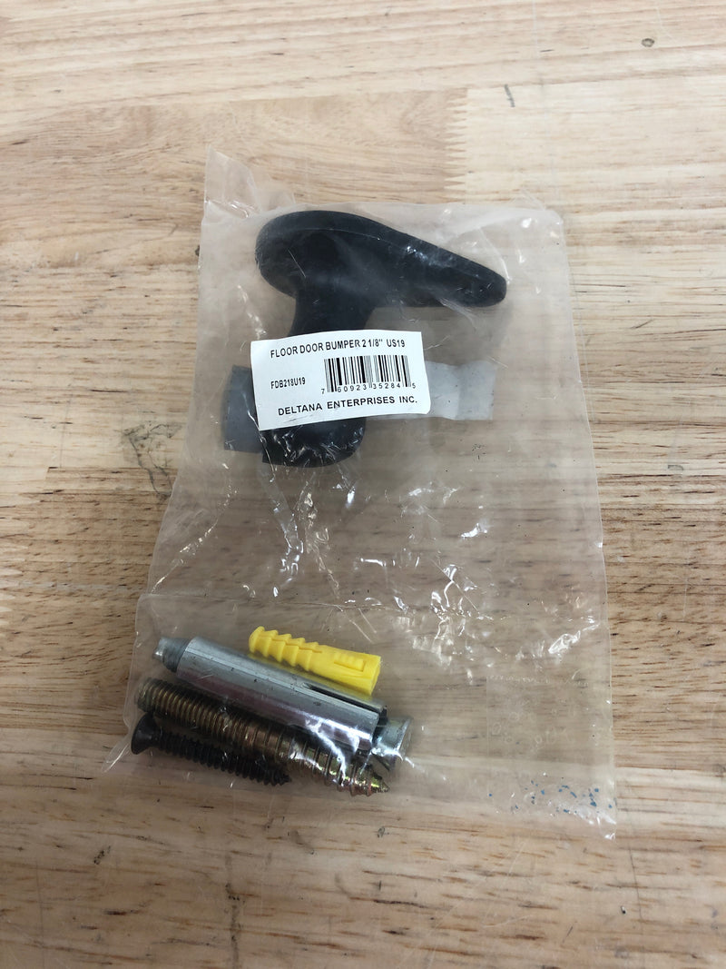Deltana FDB218U19 2-1/8 Inch Tall Gooseneck Floor Door Stop - Paint Black