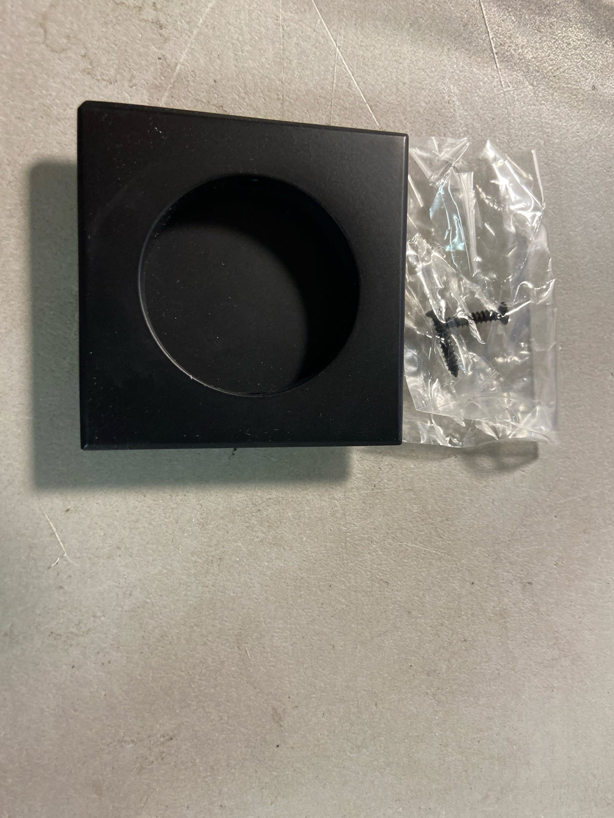 Emtek 2213US19 Square 2-1/2 Inch Square Flush Door Pull - Flat Black