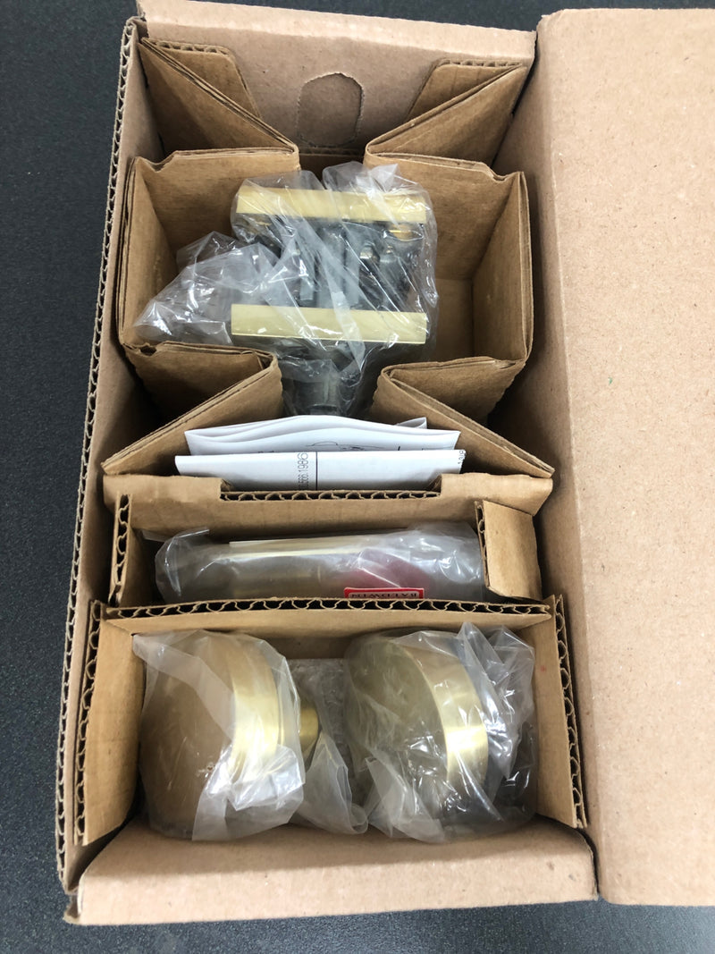 Baldwin PVCONCSR044 Contemporary Privacy Door Knob with Square Rose - Satin Brass