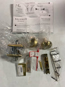 Baldwin PVTRATSR044 Traditional Privacy Door Knob with Square Rose - Satin Brass