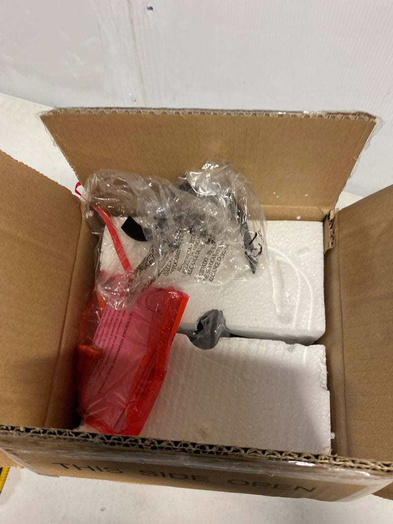 Lnc UA3INNHD1107BH7 Greet 1-Light Matte Black Barn Light Outdoor Sconce with Clear Seeded Glass Shade