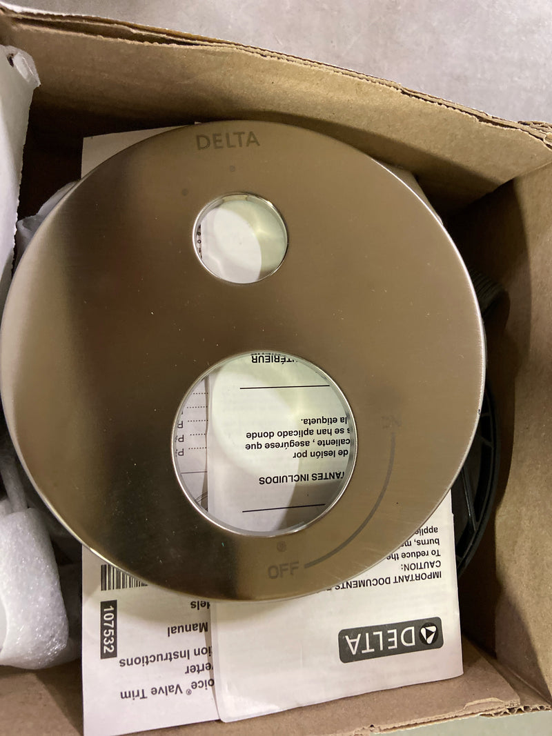 Delta T27859-SS Trinsic 17 Series Pressure Balanced Valve Trim with Integrated Volume Control and 3 Function Diverter for Two Shower Applications - Less Rough-In - Brilliance Stainless