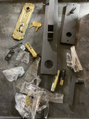 Baldwin EESANxSQUCQE190S Santa Cruz Full Plate Single Cylinder Keyed Entry Handleset with Reversible Interior Square Lever and Emergency Egress Function - SmartKey - Satin Black