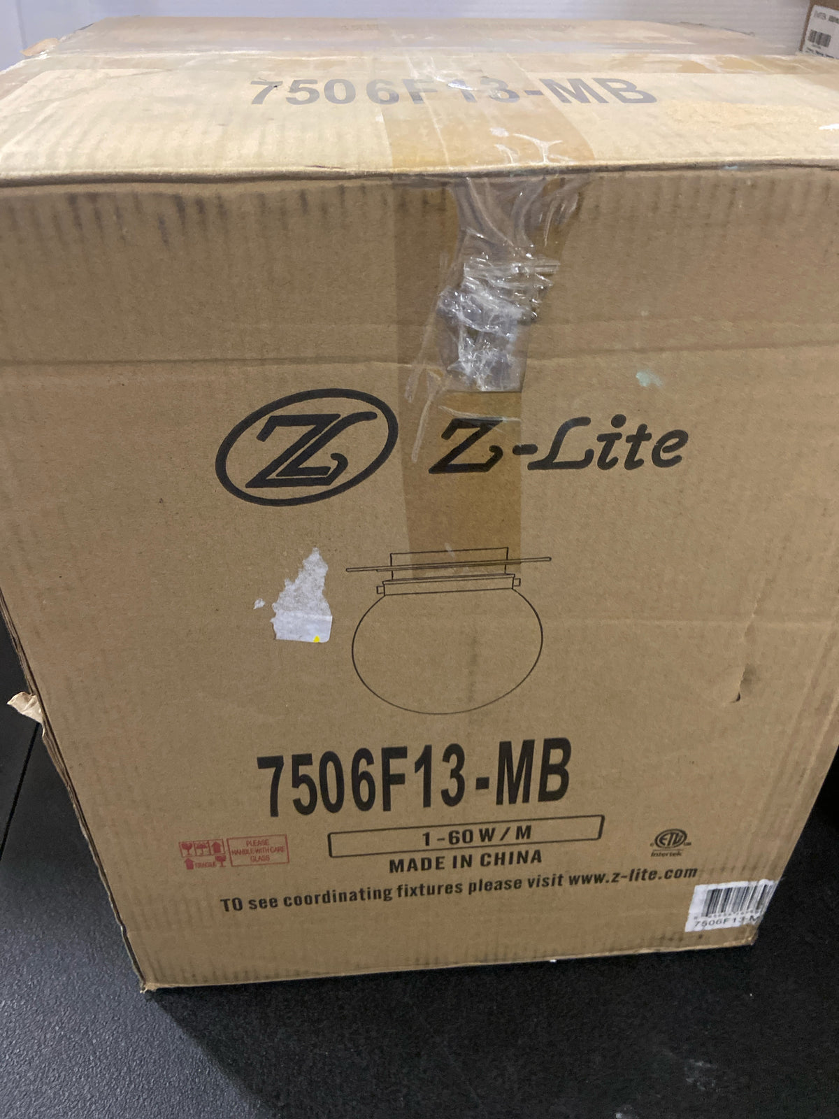 Z-Lite 7506F13-MB Calhoun 7" Wide Semi-Flush Globe Ceiling Fixture - Matte Black