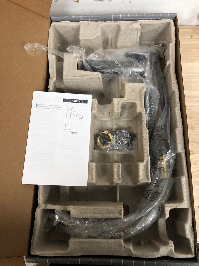 Hansgrohe 71717341 Talis E 1.2 GPM Single Hole Bathroom Faucet with QuickClean, ComfortZone and EcoRight Technology - Brushed Black Chrome