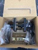 Kwikset 720HFLRCT-514 Halifax Passage Door Lever Set with Rectangle Rose - Matte Black