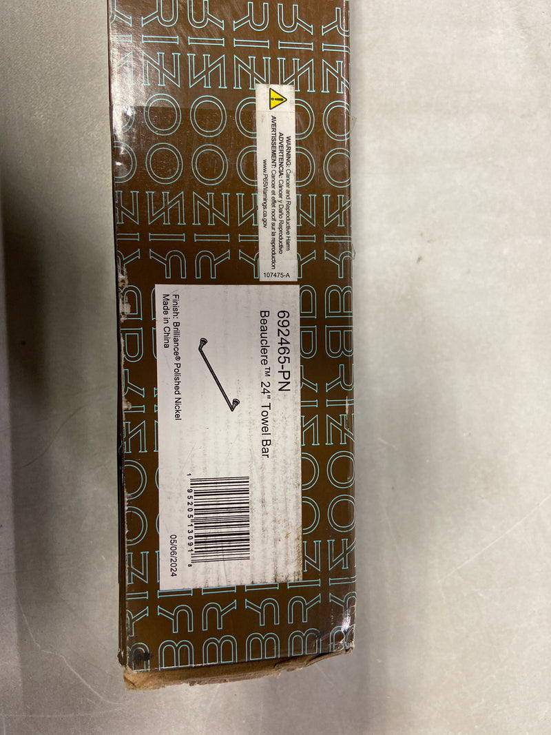 Brizo 692465-PN Beauclere 24" Towel Bar - Brilliance Polished Nickel