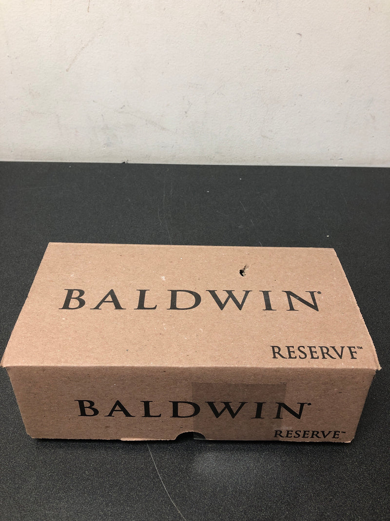 Baldwin FDSQUCSR150 Square Non-Turning Two-Sided Through-Door Dummy Door Lever Set with Square Rosette from the Reserve Collection - Satin Nickel