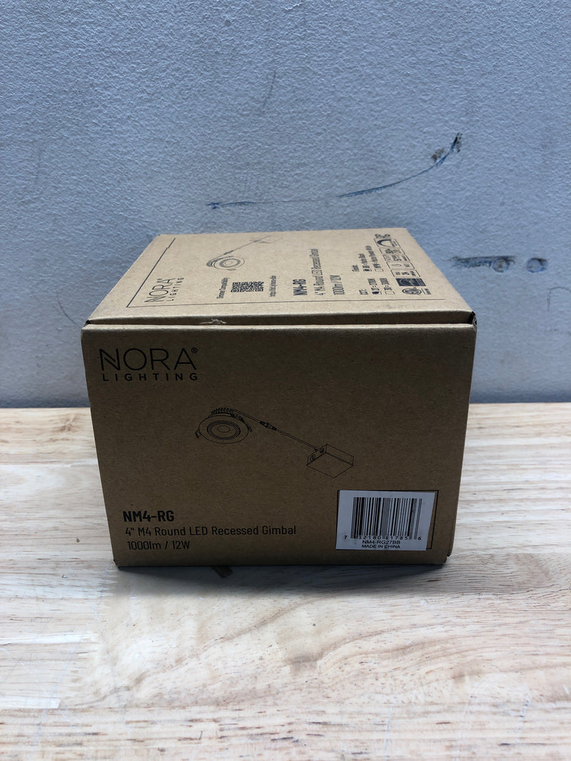 Nora Lighting NM4-RG27BB M4 4" Wide Canless Adjustable Gimbal 2700K LED Recessed Trims - Airtight - Matte Black