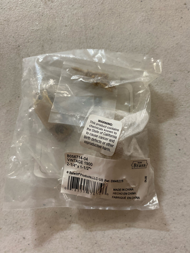 Belwith Keeler B056714-04 Vintage 1900 2-1/4 Inch Solid Brass Long Cabinet Latch - Satin Brass
