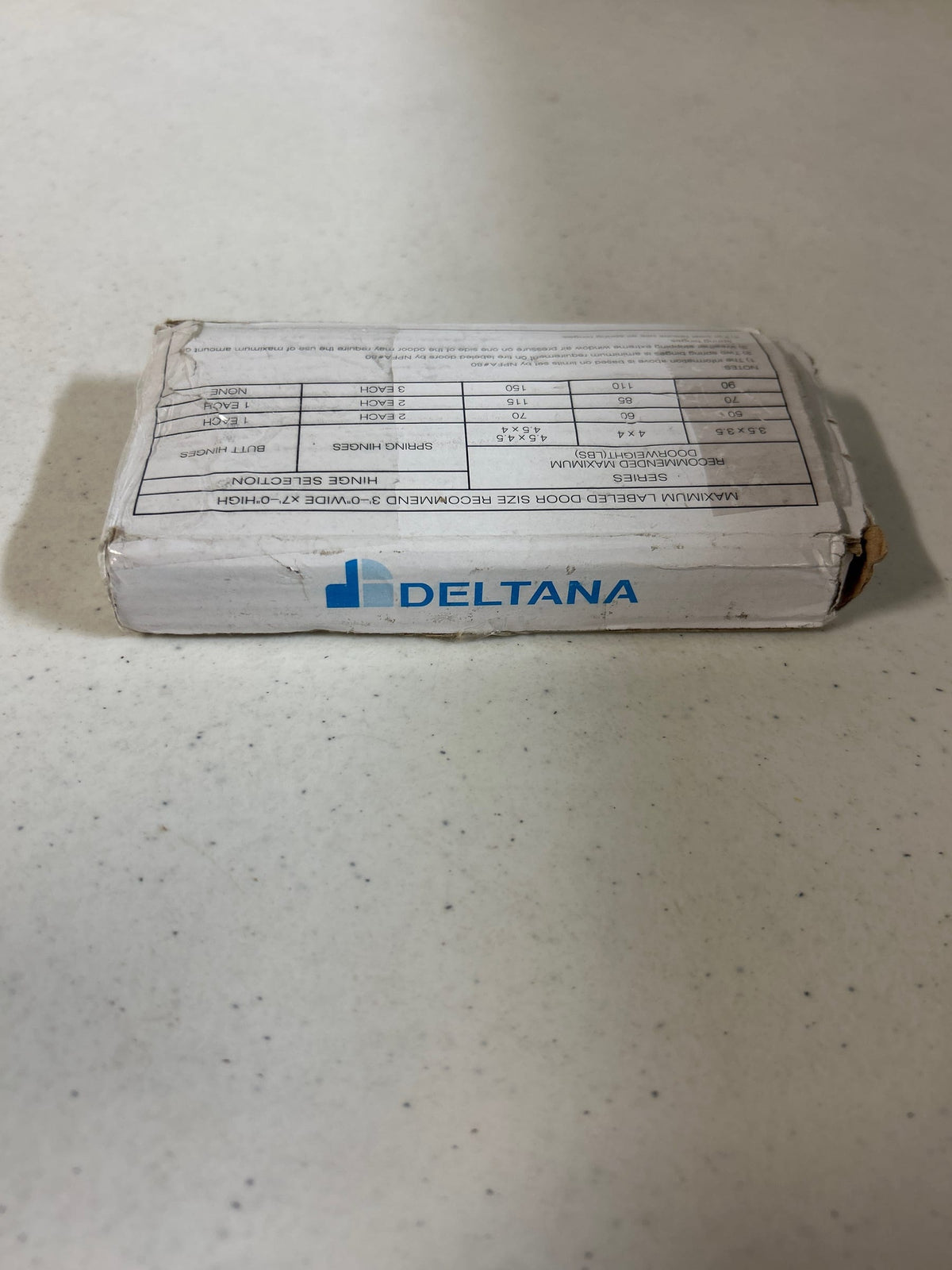 Deltana DSH35R55 3 1/2 x 3 1/2 Ball Bearing 5/8" Radius Corner Spring Hinge - Single Hinge - Antique Brass