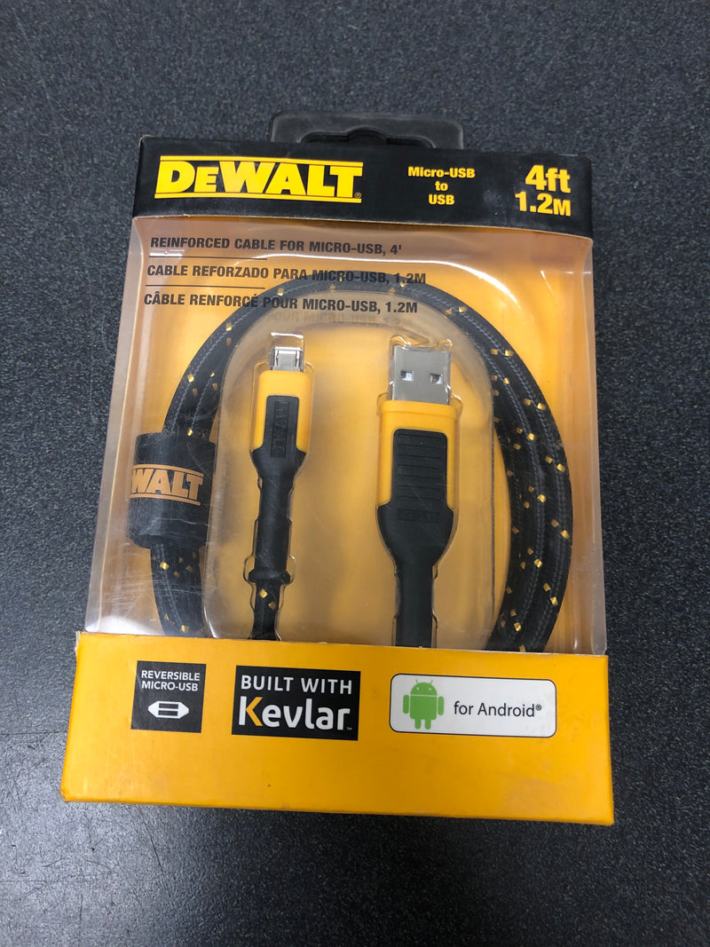 Dewalt 131 1360 DW2 4 ft. Reinforced Braided Cable for Micro-USB