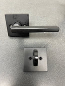 Kwikset 966HFLSQT-514V1 Halifax Lever Single Cylinder Interior Pack with Square Rose for Handlesets - Matte Black