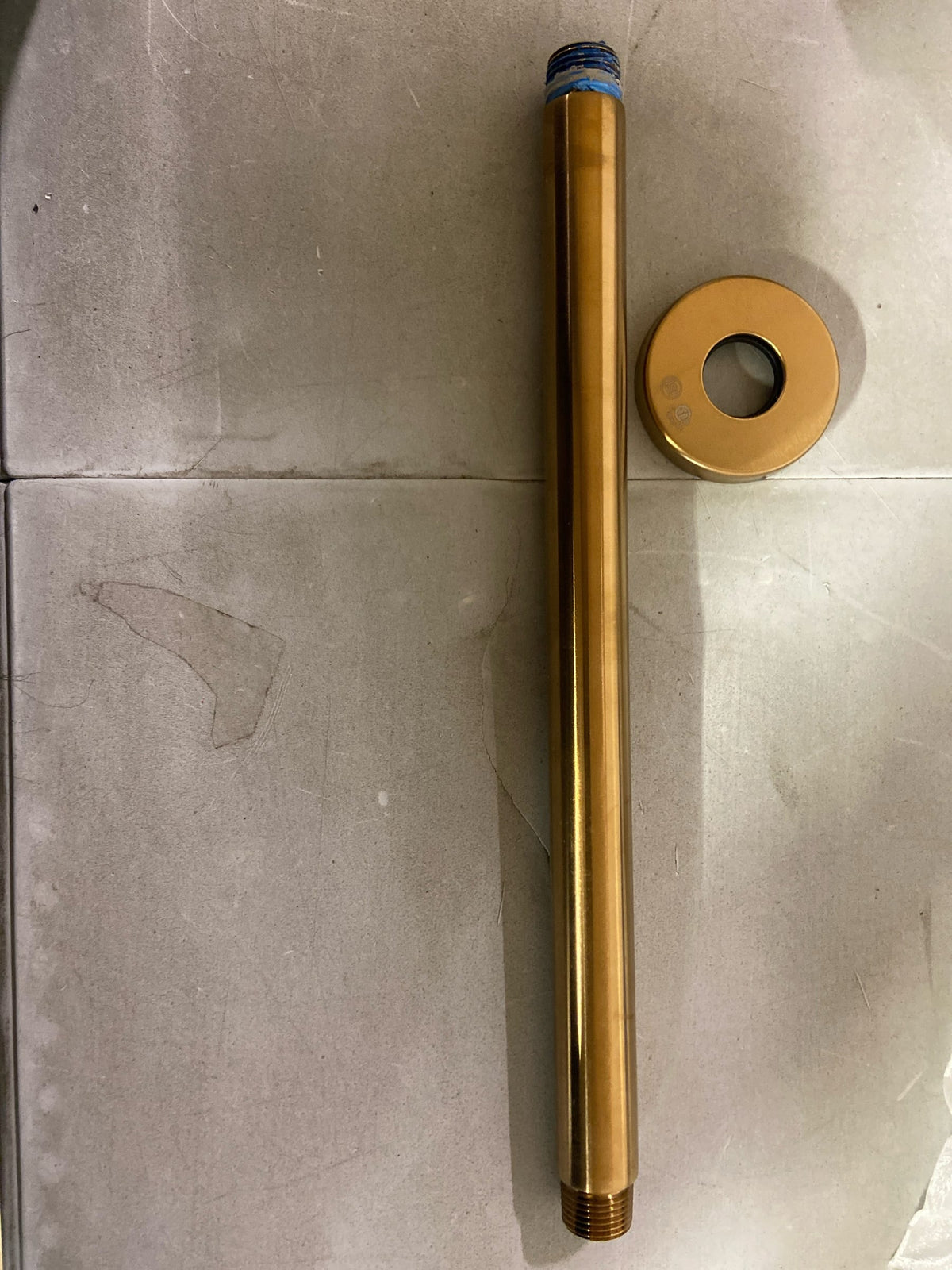 Signature Hardware 476533 12" Round Ceiling-Mount Shower Arm - Brushed Gold