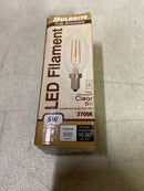 Bulbrite 776626, High Lumen Higher Equivalency, 5 Watt Clear B11 LED Filament Light Bulb, E12 Candelabra Base, 2700K 500 Lumens, LED5B11/27K/FIL/E12/3