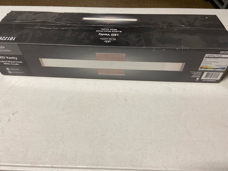 Bel air lighting LED-22464BN5CCT Miles 24 in. Integrated LED Brushed Nickel Bathroom Vanity Light Fixture with Rectangular Acrylic Shade and 5CCT
